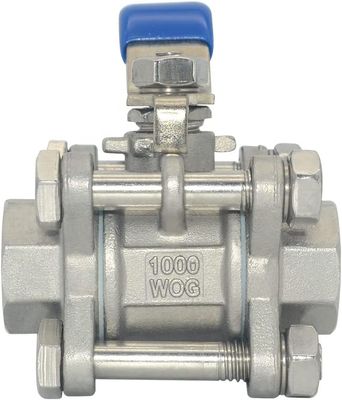 女性糸 1/2" フルポートボールバルブ 3ピースステンレス鋼 316 NPT WOG1000 標準