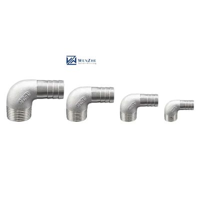 ステンレス鋼304 316 90度 男性 肘のホース バーブ 1/4''-4.0' BSP 男性 x 16mm