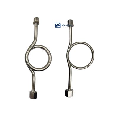 SS304 316 316L 丸いリング 6000 PSI 1/2 NPT BSPT スウィーブル圧力計 スナッバーシフォンチューブ