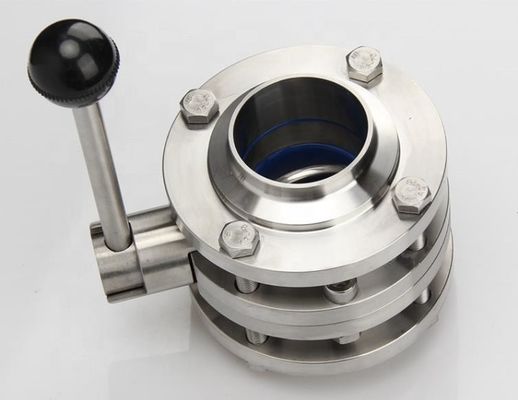 重用マニュアル衛生用 304 316L 不同鋼 3 パーツ フレンズクランプ バターフライバル