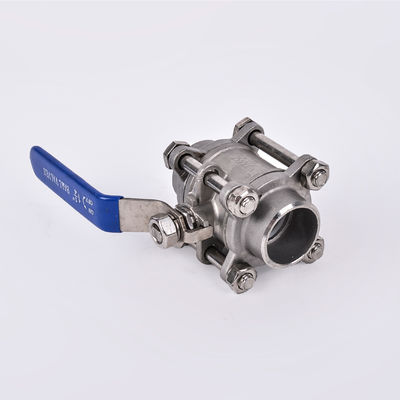 DN15-DN100 衛生用ステンレス鋼304 パーソナライズされたサポートのための3片ボールバルブ