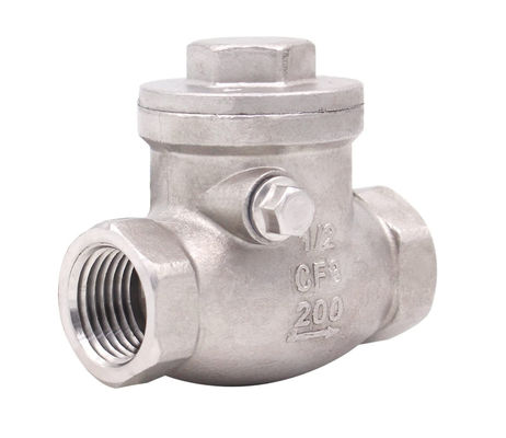 女性糸 1/2 インチ スイングチェックバルブ WOG 200 PSI ステンレス鋼 SS304 CF8M NPT