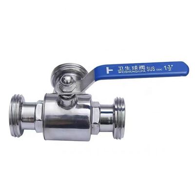 WZ 医療タンクのための3方向ボールバルブ DIN 3A SMS 同等のステンレス鋼 304 316 316l