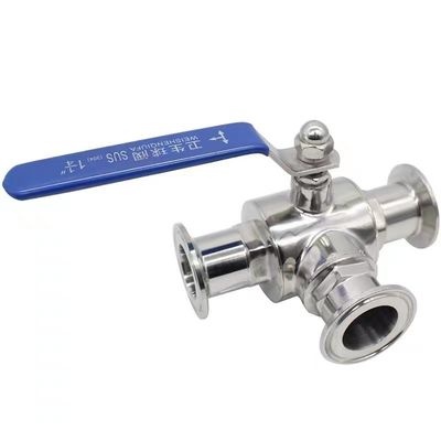 ステンレス鋼 304 316 316L 鋳造 衛生用 3 方向マニュアルボールバルブ 1/2 インチ DIN 3A SMS