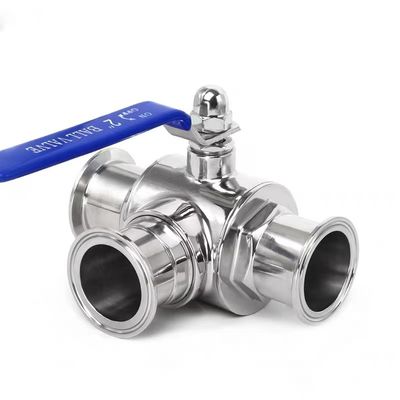 ステンレス鋼 304 316 316L 鋳造 衛生用 3 方向マニュアルボールバルブ 1/2 インチ DIN 3A SMS