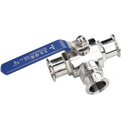 ステンレス鋼 304 316 316L 鋳造 衛生用 3 方向マニュアルボールバルブ 1/2 インチ DIN 3A SMS