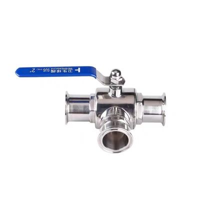 ステンレス鋼 304 316 316L 鋳造 衛生用 3 方向マニュアルボールバルブ 1/2 インチ DIN 3A SMS