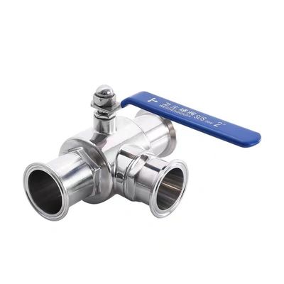 ステンレス鋼 304 316 316L 鋳造 衛生用 3 方向マニュアルボールバルブ 1/2 インチ DIN 3A SMS