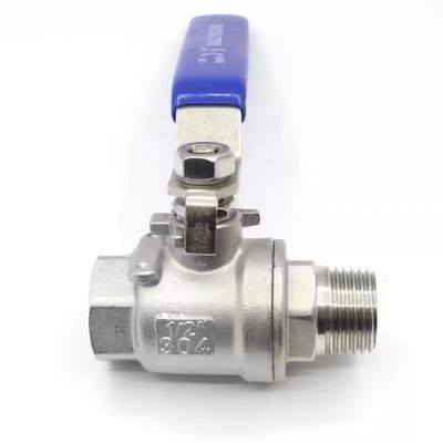 ステンレススチール 304 316 2PC ボールバルブ NPT/BSP スレッド 1/4''-4.0' 接続ビニールハンドルカバー