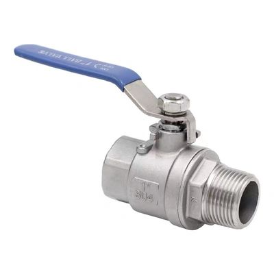 ステンレススチール 304 316 2PC ボールバルブ NPT/BSP スレッド 1/4''-4.0' 接続ビニールハンドルカバー