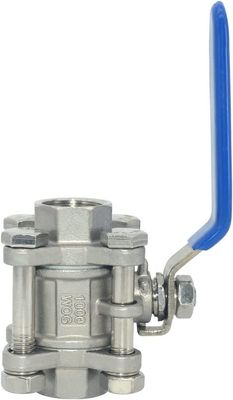 丸型ヘッドボールバルブ 1/2 インチ NPTスレッドステンレス鋼 304 女性 3 パーツ フルポート