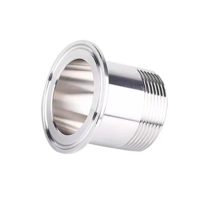 シルバー 1/2" 3/4" BSP 男性 NPT スレッドフェルルールタイプ トライクランプパイプ