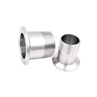 シルバー 1/2" 3/4" BSP 男性 NPT スレッドフェルルールタイプ トライクランプパイプ