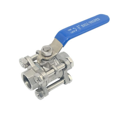 女性糸 1/2" フルポートボールバルブ 3ピースステンレス鋼 316 NPT WOG1000 標準