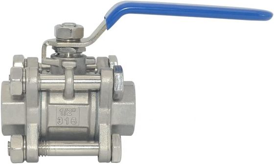 女性糸 1/2" フルポートボールバルブ 3ピースステンレス鋼 316 NPT WOG1000 標準