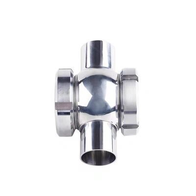 SS304/SS316L ステンレス鋼 4 Way Cross Union Sight Glass 衛生的なバック溶接のために