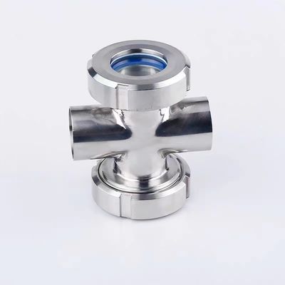 SS304/SS316L ステンレス鋼 4 Way Cross Union Sight Glass 衛生的なバック溶接のために