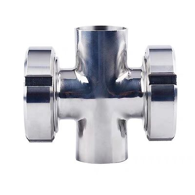 SS304/SS316L ステンレス鋼 4 Way Cross Union Sight Glass 衛生的なバック溶接のために