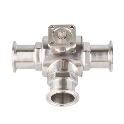 食品級シルバー T型 TRI CLAMP 3方向ボールバルブ ステンレス鋼 304 316 WZ 3A/DIN/SMS