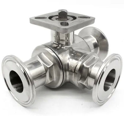 食品級シルバー T型 TRI CLAMP 3方向ボールバルブ ステンレス鋼 304 316 WZ 3A/DIN/SMS