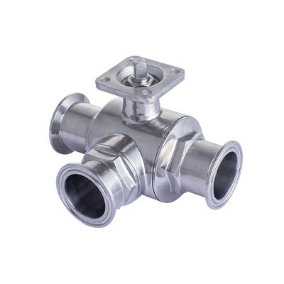 食品級シルバー T型 TRI CLAMP 3方向ボールバルブ ステンレス鋼 304 316 WZ 3A/DIN/SMS
