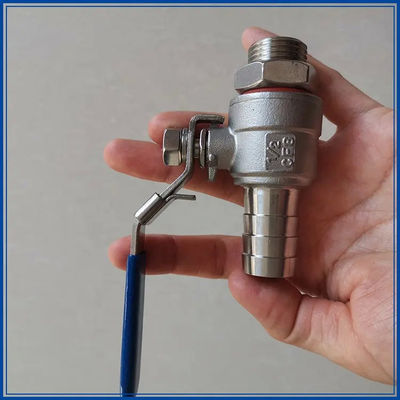 シルバーWZ 1/2"ステンレススチール304 2PC スレッド付きSSスレッド付きホースボールバルブ
