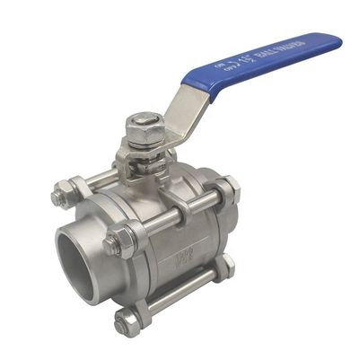 酸性不?? 鋼SS316またはSS304 1000psi 3ピース 鋳造 バット 溶接 ボール バルブ