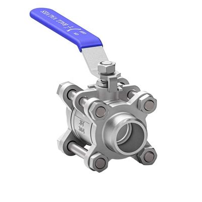 酸性不?? 鋼SS316またはSS304 1000psi 3ピース 鋳造 バット 溶接 ボール バルブ