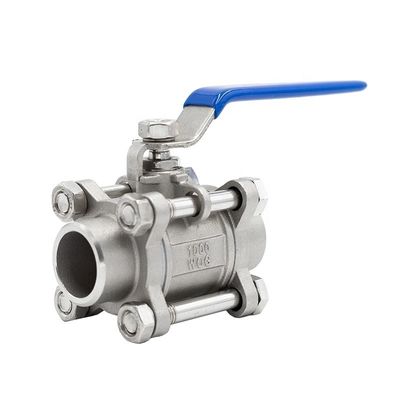 酸性不?? 鋼SS316またはSS304 1000psi 3ピース 鋳造 バット 溶接 ボール バルブ