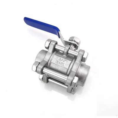 酸性不?? 鋼SS316またはSS304 1000psi 3ピース 鋳造 バット 溶接 ボール バルブ