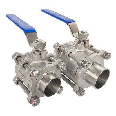 酸性不?? 鋼SS316またはSS304 1000psi 3ピース 鋳造 バット 溶接 ボール バルブ