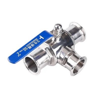 鋳造 衛生用 SS304/SS316L L/Tタイプ トライ・クランプ 不同鋼 3 方向ボールバルブ 3A DIN