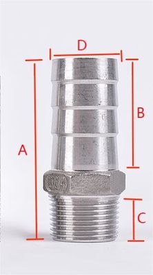ステンレス鋼 1 "ホースバーブ×3/4" NPT 男性用家庭用醸造パイプ