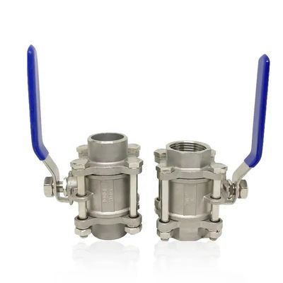 ステンレス鋼304/316 3 パーツタイプ スクロールスレッドボールバルブ NPT BSPT G 重用用