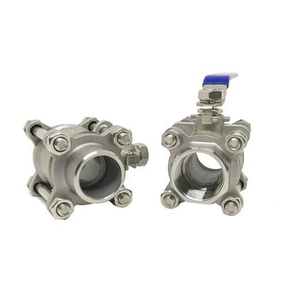 ステンレス鋼304/316 3 パーツタイプ スクロールスレッドボールバルブ NPT BSPT G 重用用
