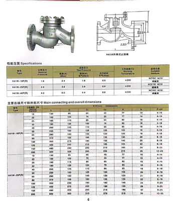 スタッドレスタイヤ304DN40 フレンジ式チェックバルブ,リフト設計とISO9001証明書