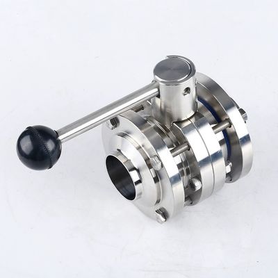 1~8' ステンレス鋼301/304/316 衛生用流量制御用の溶接バタフライバル