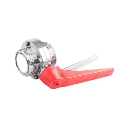 衛生用 SS304 / 316L マニュアル 男性スレッドバタフライバル ODM