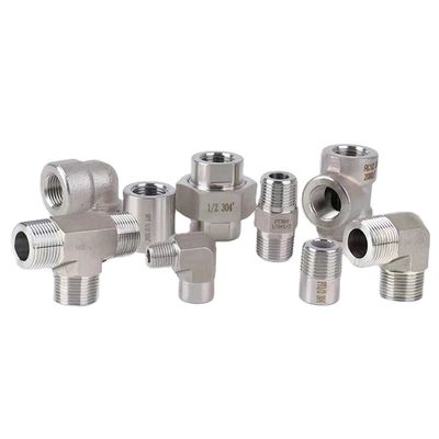 ステンレス鋼301 Tフィッティング 3 Way Connector 1/8" NPT 女性 × 1/8" NPT 女性 × 1/8" NPT 女性