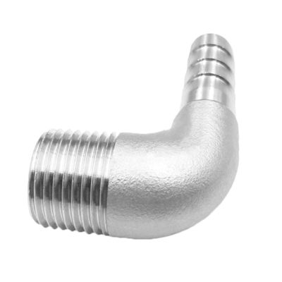 女性接続 3/8"ホースバーブ x 1/2" NPT 男性90度肘アダプター