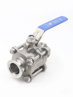 衛生用ステンレススチール304 手動用の三段式速圧ボールバルブ