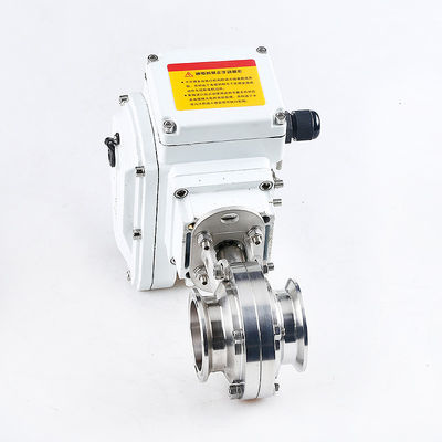 衛生用ステンレス鋼304/316L クランプバタフライバル 電気アクチュエータ