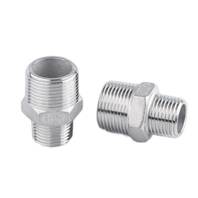 304/316L 不同鋼 BSP/NPT 男性糸 水媒用の六角乳首 1/4''-4.0