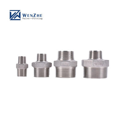 304/316L 不同鋼 BSP/NPT 男性糸 水媒用の六角乳首 1/4''-4.0