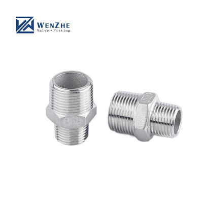 304/316L 不同鋼 BSP/NPT 男性糸 水媒用の六角乳首 1/4''-4.0