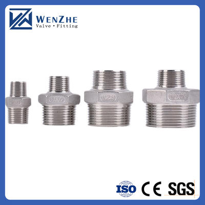 304/316L 不同鋼 BSP/NPT 男性糸 水媒用の六角乳首 1/4''-4.0