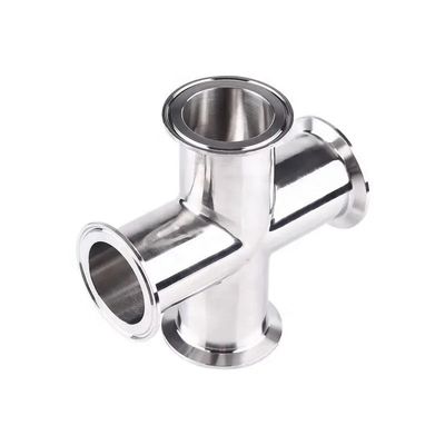 鋳造 SS304 316 衛生用ステンレス鋼 4 方向の横管フィッティング 3A DIN